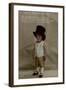 Little Boy in Large Top Hat on a Birthday Postcard-null-Framed Photographic Print