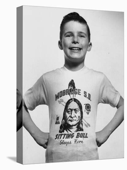 Little Boy Modeling Sitting Bull T-Shirt-Al Fenn-Stretched Canvas