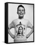 Little Boy Modeling Sitting Bull T-Shirt-Al Fenn-Framed Stretched Canvas