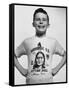 Little Boy Modeling Sitting Bull T-Shirt-Al Fenn-Framed Stretched Canvas