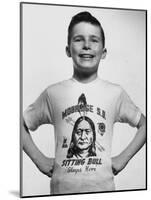 Little Boy Modeling Sitting Bull T-Shirt-Al Fenn-Mounted Photographic Print