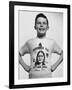 Little Boy Modeling Sitting Bull T-Shirt-Al Fenn-Framed Photographic Print