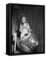 Little Boy on Spaceship Ride-null-Framed Stretched Canvas