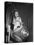 Little Boy on Spaceship Ride-null-Stretched Canvas