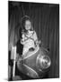 Little Boy on Spaceship Ride-null-Mounted Photographic Print