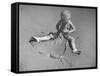 Little Boy Playing on the Beach at Ebb Tide-Bernard Hoffman-Framed Stretched Canvas
