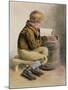 Little Boy Reading a Book-William Henry Hunt-Mounted Giclee Print