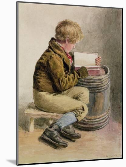 Little Boy Reading a Book-William Henry Hunt-Mounted Giclee Print