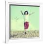 Little Boy Running Feeling Happiness and Freedom-zurijeta-Framed Photographic Print