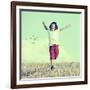 Little Boy Running Feeling Happiness and Freedom-zurijeta-Framed Photographic Print