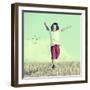 Little Boy Running Feeling Happiness and Freedom-zurijeta-Framed Photographic Print