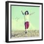 Little Boy Running Feeling Happiness and Freedom-zurijeta-Framed Photographic Print