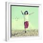 Little Boy Running Feeling Happiness and Freedom-zurijeta-Framed Photographic Print