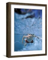 Little Boy Swimming Underwater-James Gritz-Framed Photographic Print