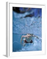 Little Boy Swimming Underwater-James Gritz-Framed Photographic Print