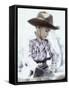 Little Boy Wearing Cowboy Hat-Nora Hernandez-Framed Stretched Canvas