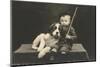 Little boy with dog (b/w photo)-German Photographer-Mounted Photographic Print