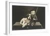 Little boy with dog (b/w photo)-German Photographer-Framed Photographic Print