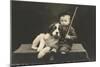 Little boy with dog (b/w photo)-German Photographer-Mounted Photographic Print