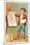 Little Boy with Easel-null-Mounted Art Print