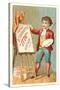 Little Boy with Easel-null-Stretched Canvas