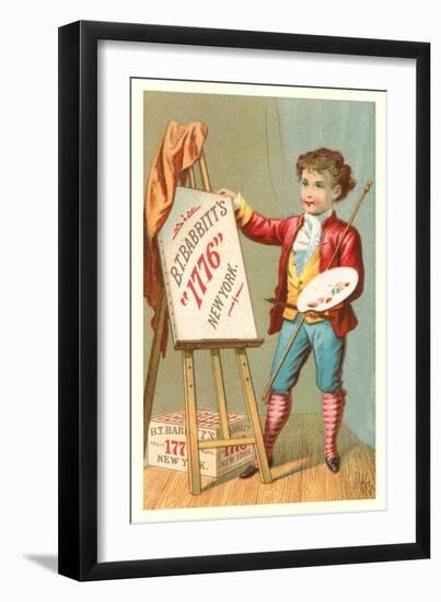 Little Boy with Easel-null-Framed Art Print