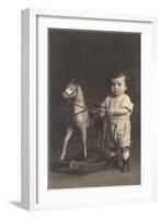 Little Boy with Hobby Horse-null-Framed Art Print