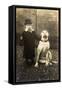 Little Boy with Large Bulldog in a Garden, France-null-Framed Stretched Canvas