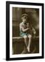 Little Boy with Spaniel on a Birthday Postcard-null-Framed Photographic Print