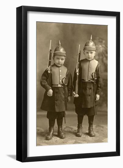 Little Boys Dressed as German Soldiers-null-Framed Art Print