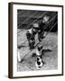 Little Boys Outside Circus Tent Playing with a Dog-Nina Leen-Framed Photographic Print