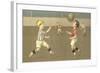 Little Boys Playing Soccer-null-Framed Art Print