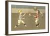 Little Boys Playing Soccer-null-Framed Art Print