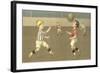 Little Boys Playing Soccer-null-Framed Art Print