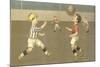 Little Boys Playing Soccer-null-Mounted Art Print