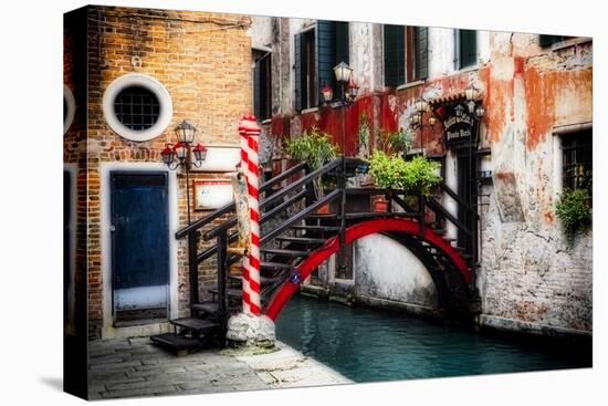 Little Bridge, Venice, Italy-George Oze-Stretched Canvas