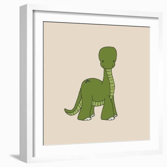 Little Brontosaurus-Designs Sweet Melody-Framed Art Print