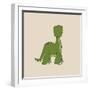 Little Brontosaurus-Designs Sweet Melody-Framed Art Print