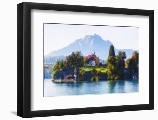 Little Chalet on Lake Luzern, Switzerland-George Oze-Framed Premium Photographic Print