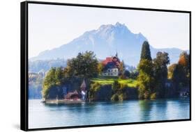 Little Chalet on Lake Luzern, Switzerland-George Oze-Framed Stretched Canvas