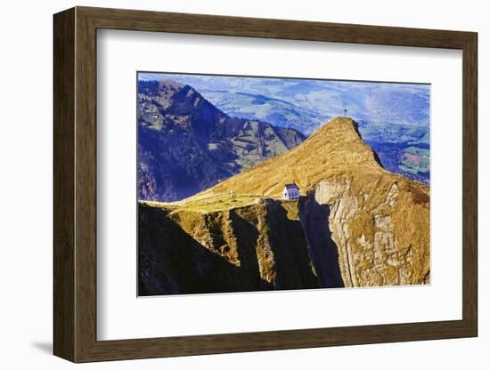 Little Chapel on the Hillside, Nidelwald, Switzerland-George Oze-Framed Photographic Print