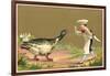 Little Chef Luring Goose-null-Framed Art Print