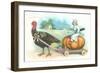 Little Chef Riding Turkey Carriage-null-Framed Art Print