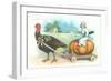 Little Chef Riding Turkey Carriage-null-Framed Art Print