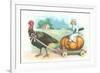 Little Chef Riding Turkey Carriage-null-Framed Premium Giclee Print