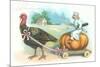 Little Chef Riding Turkey Carriage-null-Mounted Premium Giclee Print