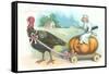 Little Chef Riding Turkey Carriage-null-Framed Stretched Canvas