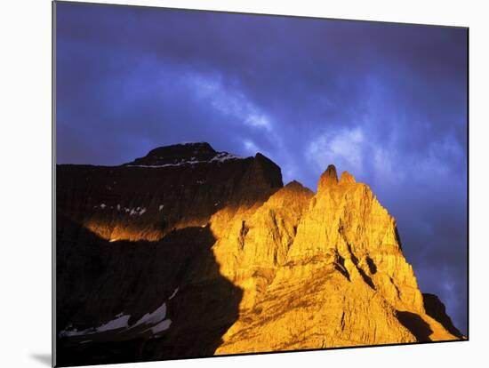 Little Chief Mountain Catches Morning Light in Glacier National Park, Montana, USA-Chuck Haney-Mounted Photographic Print