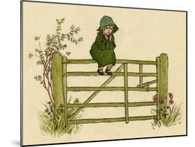 Little Child Sitting on a Fence-Kate Greenaway-Mounted Art Print