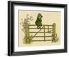 Little Child Sitting on a Fence-Kate Greenaway-Framed Art Print